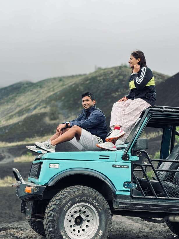 Mount Batur Sunset/Sunrise Jeep Tour & Natural Hot Springs - The black lava fields: your dramatic in-between moment